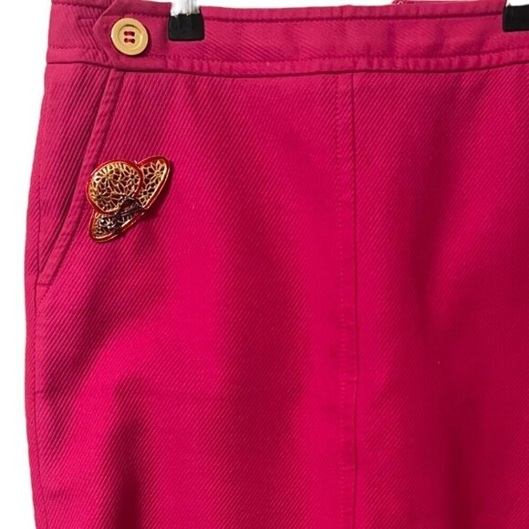 Vintage Enamel Gold Red Hat Society Red Outline Purple Bow Brooch Pin Pendant - Picture 5 of 6